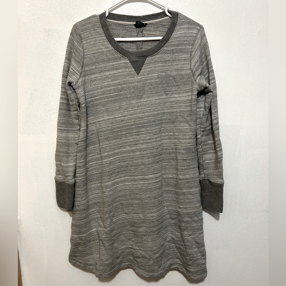 Club Monaco Gray Sweater Dress Tunic Terry Crew Neck size 10
